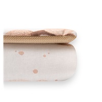 Kétoldalas együttes Velvet és pamut New Baby babakocsiba Love Teddy Bear beige