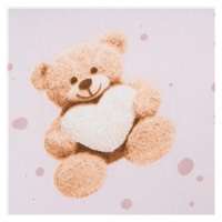Pamut babakocsihoz való lepedő pamut New Baby Love Teddy Bear pink 35x75 cm