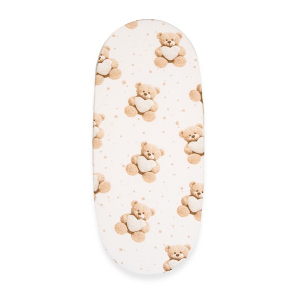 Pamut babakocsihoz való lepedő pamut New Baby Love Teddy Bear beige 35x75 cm
