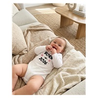 Gyermekek body nyomtatással New Baby BORN IN 2026 pink