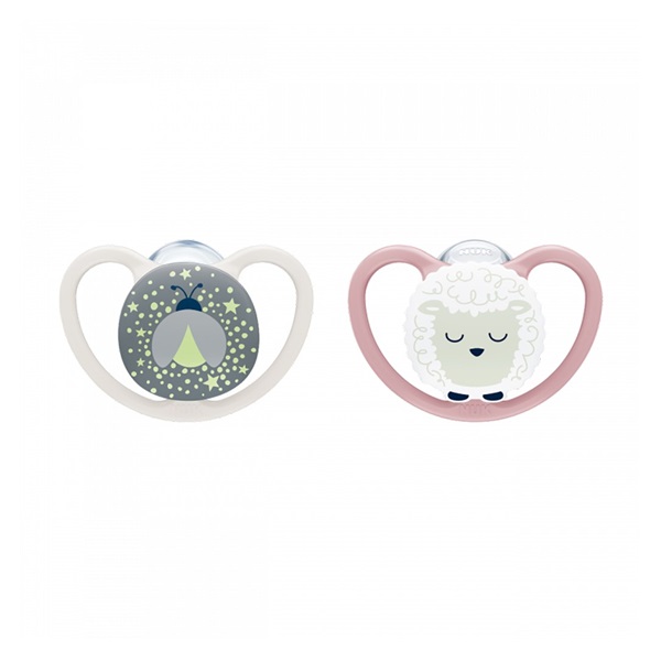 Baba cumi  NUK Perfect Match Air Night FIREFLY/SHEEP 0-6m 2db