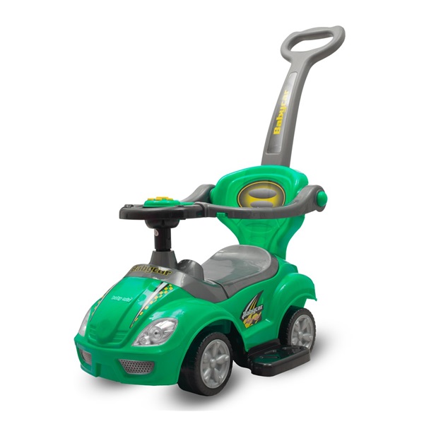 Bébitaxi tolókarral 3az1-ben Baby Mix Mega Car zöld (Sérült csomagolás)