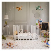 Gyermek növekedő 3-az-1-ben ovális kiságy + matrac New Baby fehér