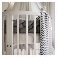 Gyermek növekedő 3-az-1-ben ovális kiságy + matrac New Baby fehér