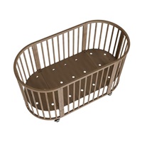 Gyermek növekedő 3-az-1-ben ovális kiságy + matrac New Baby dió színű