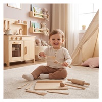 Gyönyörű fa konyhai játékszett kis séfeknek Baby Mix