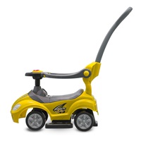 Bébitaxi tolókarral 3az1-ben Baby Mix Mega Car sárga (Sérült csomagolás)