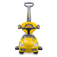Bébitaxi tolókarral 3az1-ben Baby Mix Mega Car sárga (Sérült csomagolás)
