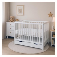 Gyerek kiságy fiókkal New Baby BASIC fehér (Újszerű)