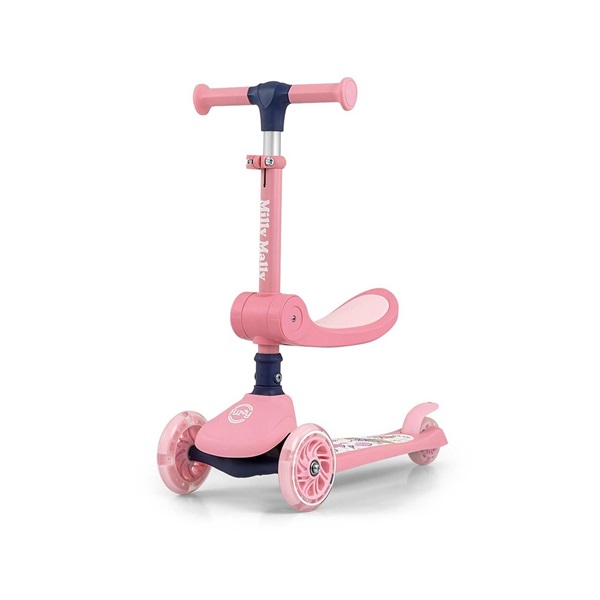FUZZY háromkerekű üléses-scooter egyensúlyozó roller gyerekeknek pink