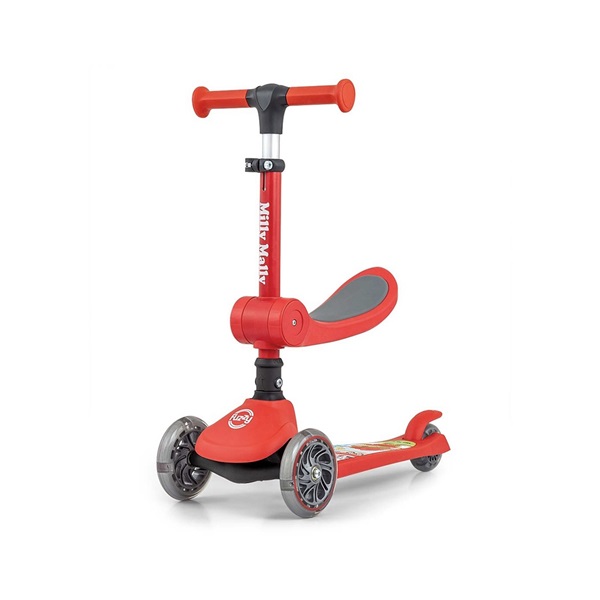 FUZZY háromkerekű üléses-scooter egyensúlyozó roller gyerekeknek red