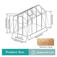 Kerti üvegház 183 × 244 cm polikarbonát, alumínium váz