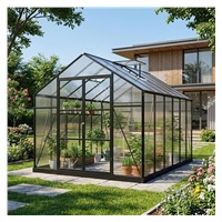 Kerti üvegház, 244 × 427 cm, polikarbonátból, alumínium vázzal