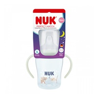 NUK Perfect Match tanulópalack 150 ml, szilikon itatófejjel és hőmérséklet-ellenőrzéssel, világító