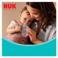 NUK Perfect Match tanulópalack 150 ml, szilikon itatófejjel és hőmérséklet-ellenőrzéssel, világító