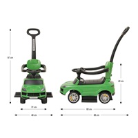 Gyerek bébitaxi tolókarra Milly Mally Porsche Cayenne green