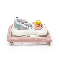Gyerek bébikomp Baby Mix kormánykerékkel szilikon kerekek rózsaszín (Újszerű)