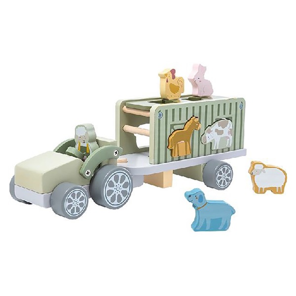 Fa Safari teherautó építőkockákkal Baby Mix