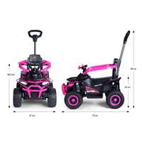 Elektromos négykerekű 2 az 1-ben Milly Mally Star ATV pink