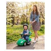 Bébitaxi tolókarral 3az1-ben Baby Mix Mega Car zöld (Sérült csomagolás)