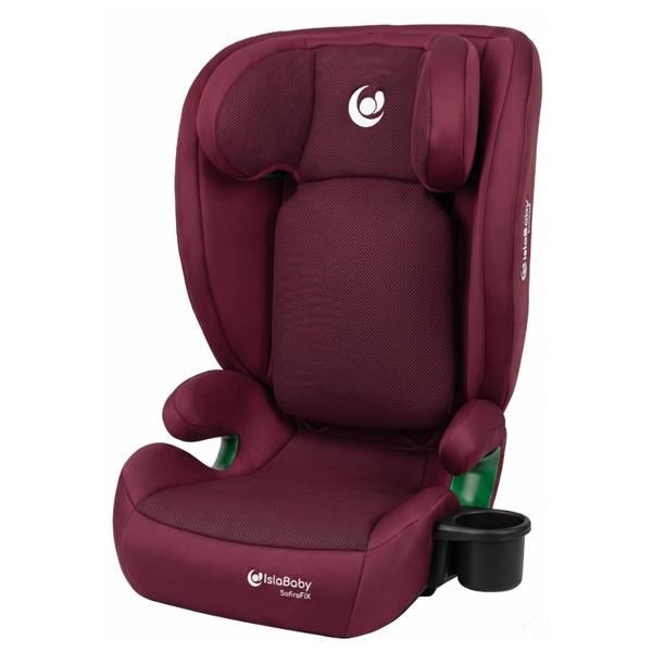 IslaBaby SafiroFix i-Size – autósülés 100–150 cm, 15–36 kg, ISOFIX rendszerrel | Mesh Burgundy