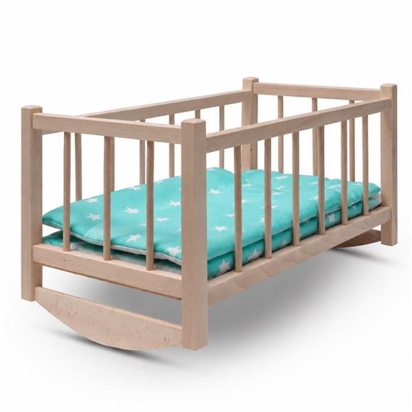 Fa babaágy-bölcső ágyneművel Baby Mix stars mint