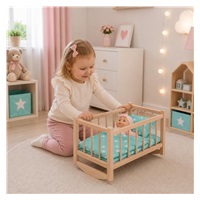 Fa babaágy-bölcső ágyneművel Baby Mix stars mint