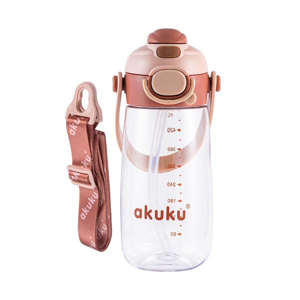Iskolai kulacs szívószállal Akuku 480 ml, mocha