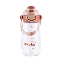 Iskolai kulacs szívószállal Akuku 480 ml, mocha