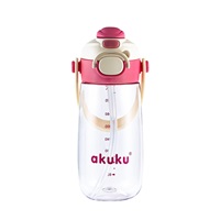 Iskolai kulacs szívószállal Akuku 480 ml, pink