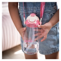 Iskolai kulacs szívószállal Akuku 480 ml, pink