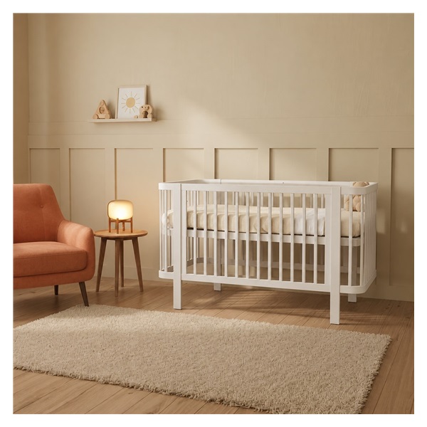 Gyermek ovális babaágy New Baby Klára fehér